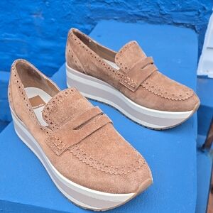 Dolce Vita Tan Suede Platform Loafers